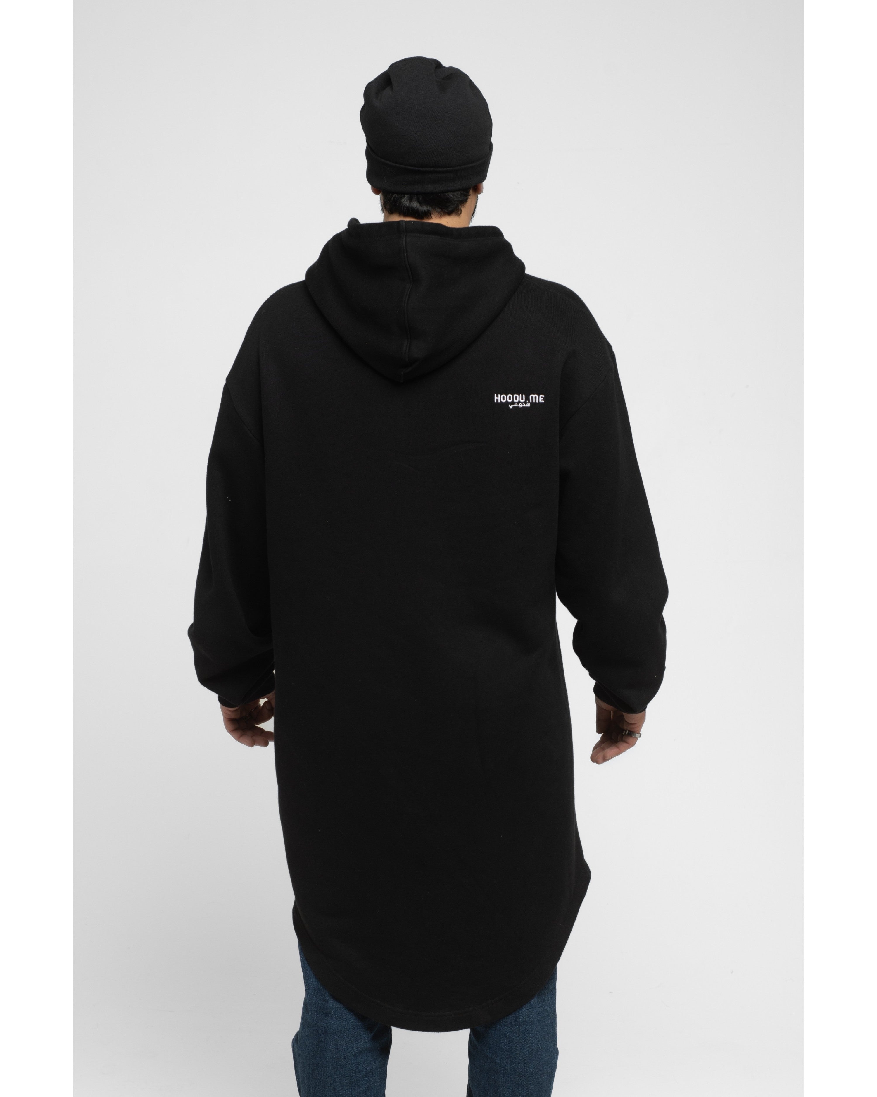 hoodu.me Black Longline Hoodie