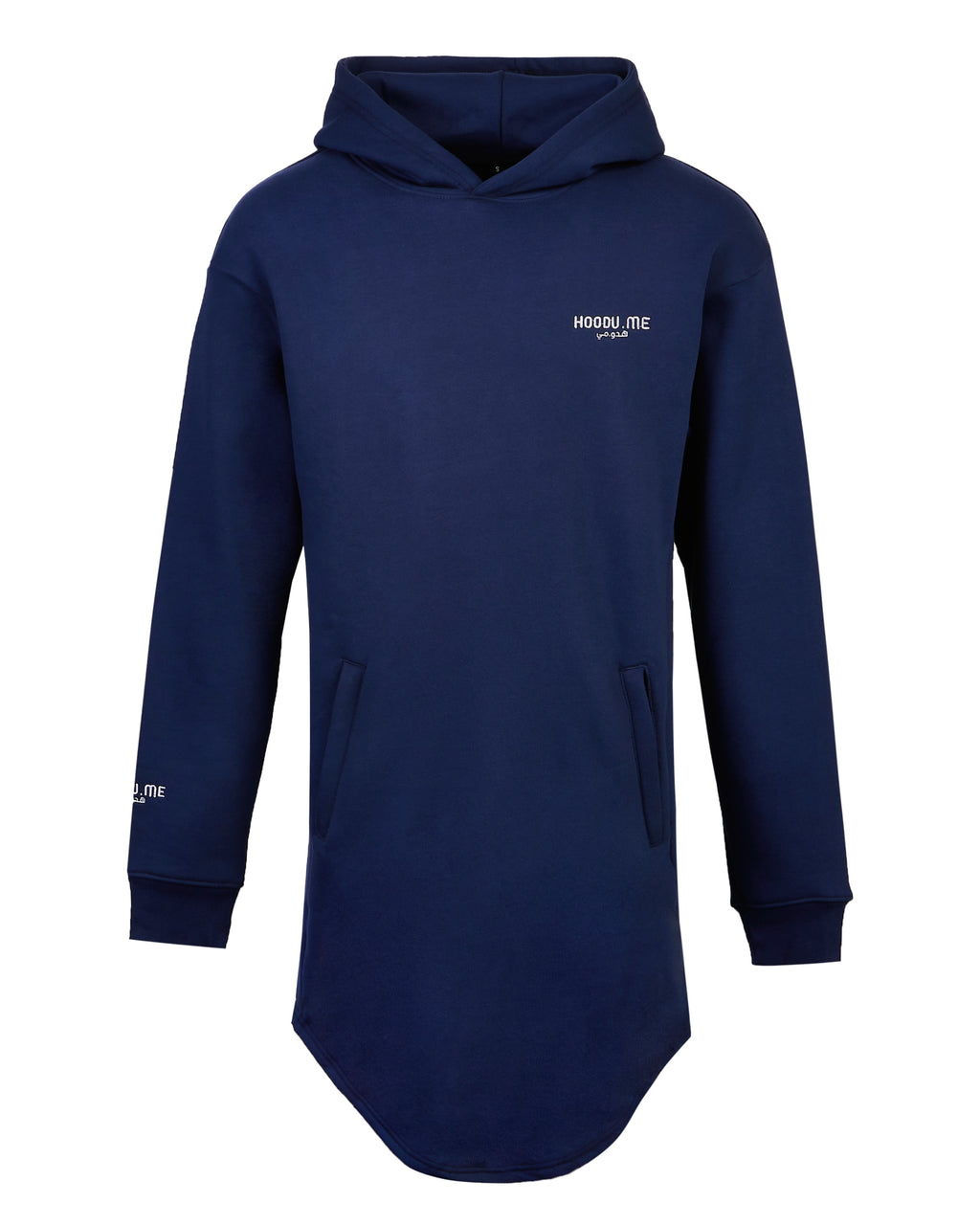 Longline Unisex Navy Hoodie