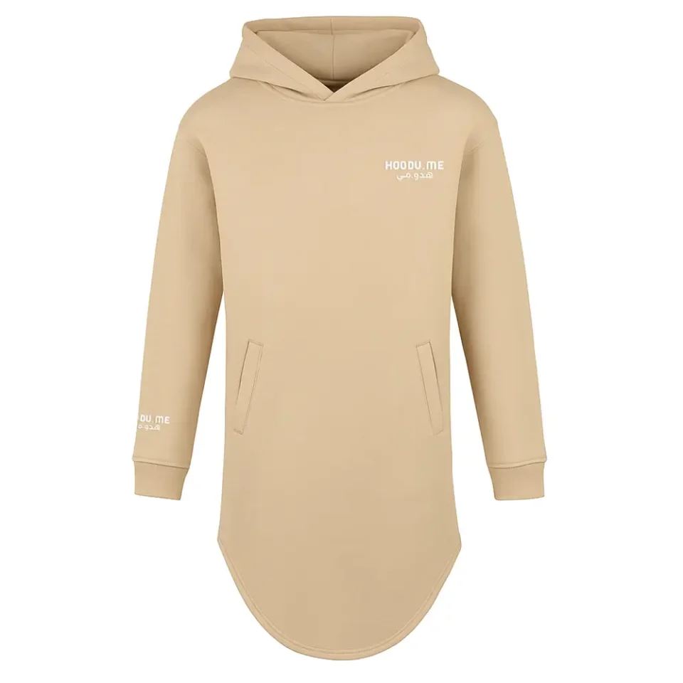 Beige Longline Hoodie