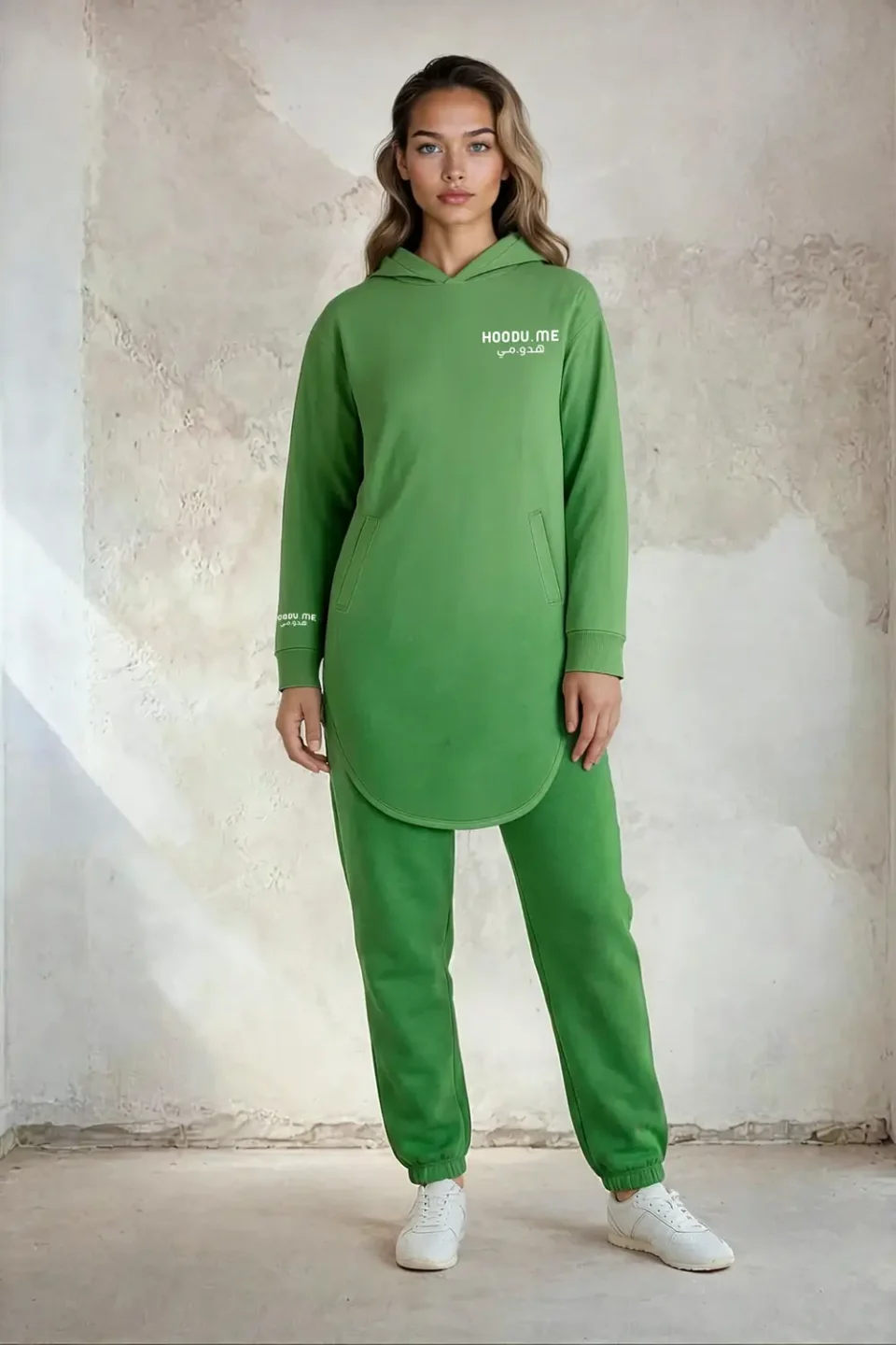 Green Longline Hoodie