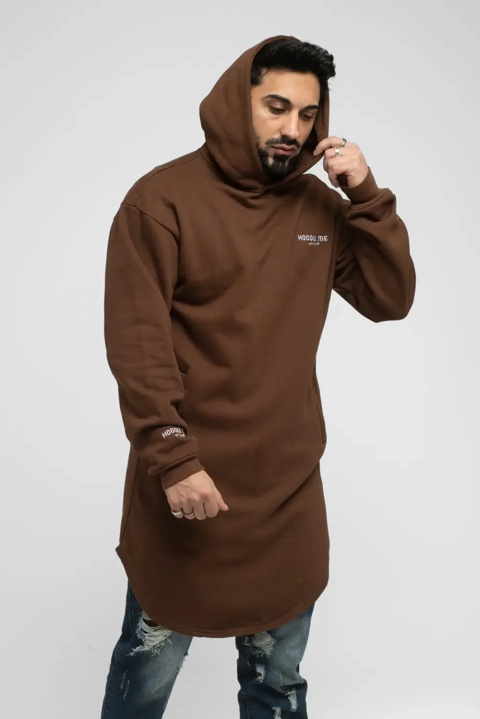 Chocolate Brown Longline Hoodie